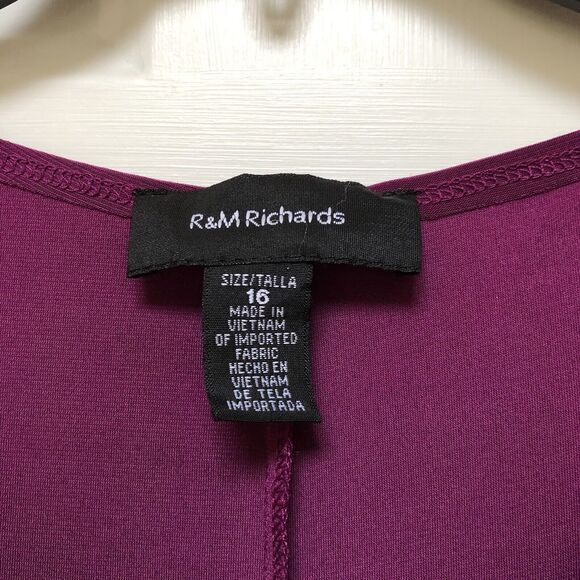 R & M RICHARDS WOMEN'S DRESS PLUS SIZE 16 PARTY WEDDING, PLUM SET OF TWO PIECES - Picture 7 of 14